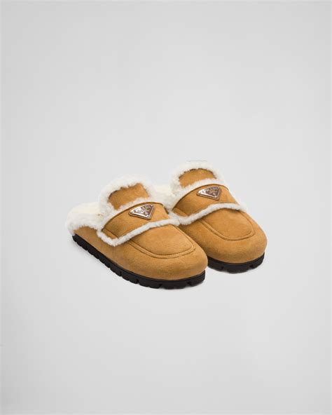 prada shearling slippers